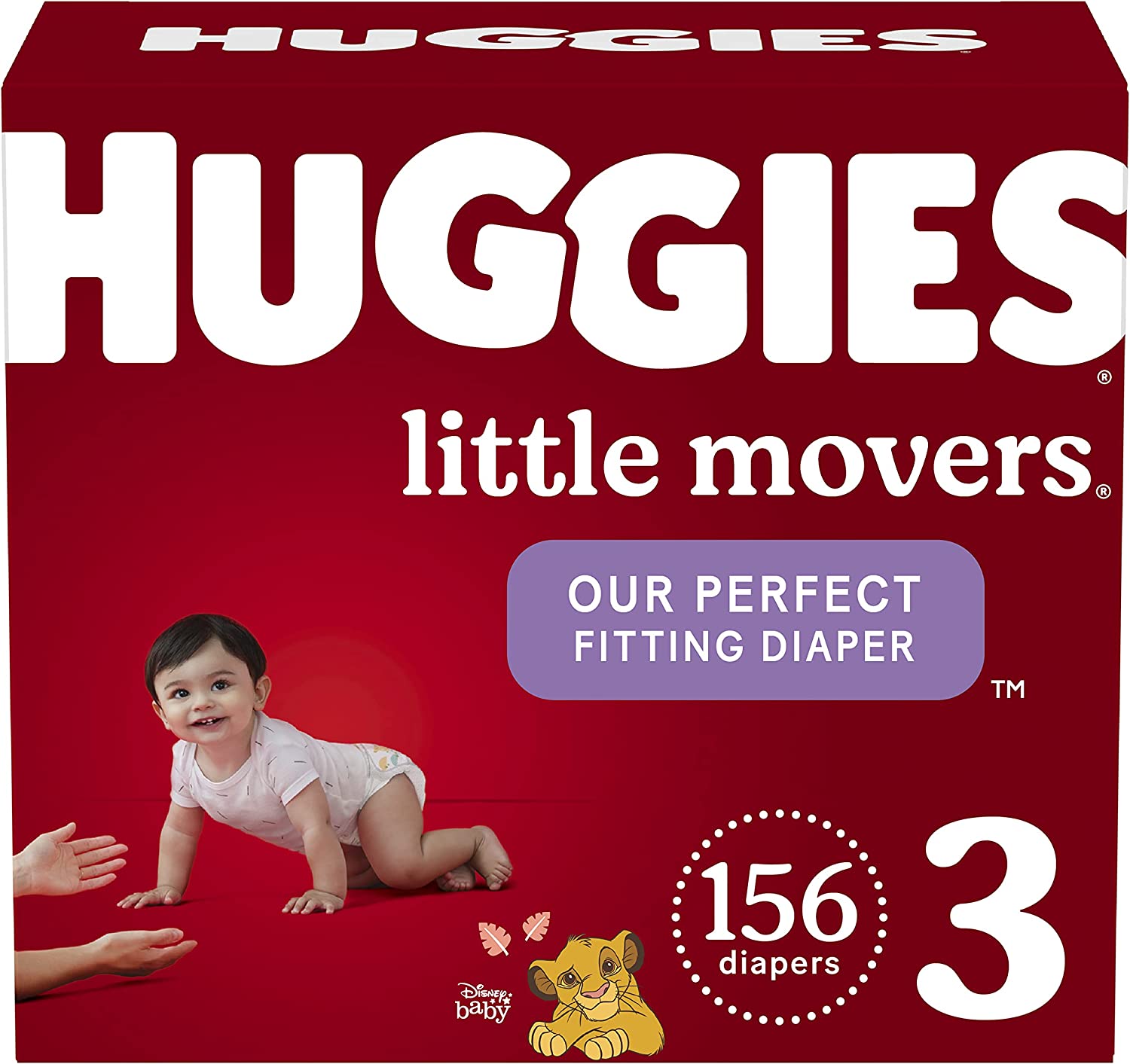 230816061030587_1 Baby Diapers Size 3 (16-28 lbs), 156 Ct, Huggies Little Movers - Image 1